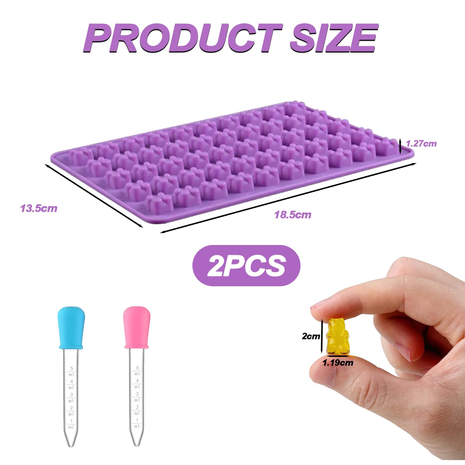 Set 4 Stampi A Forma Di Orsetto Gommoso Con Contagocce | In Silicone