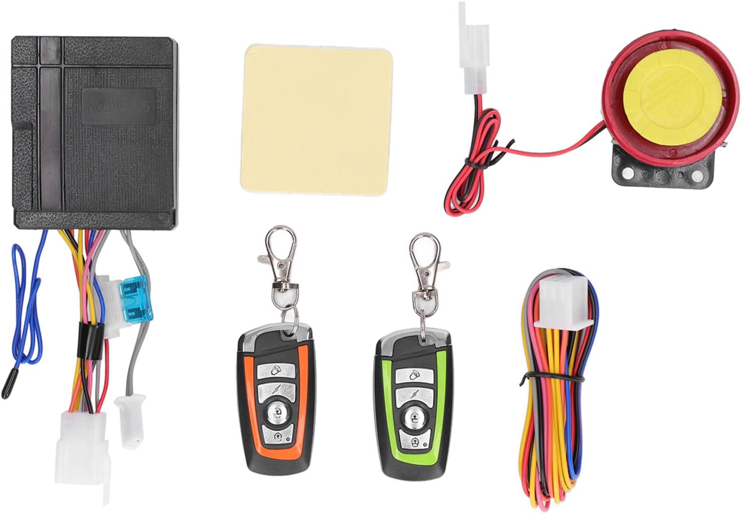 アラームには2つのコンパクトが付属しています 2ボタンリモコン Qiilu 12vオートバイ防犯装置盗難防止2atvオフロード車用ユニバーサルリモコン お見舞い