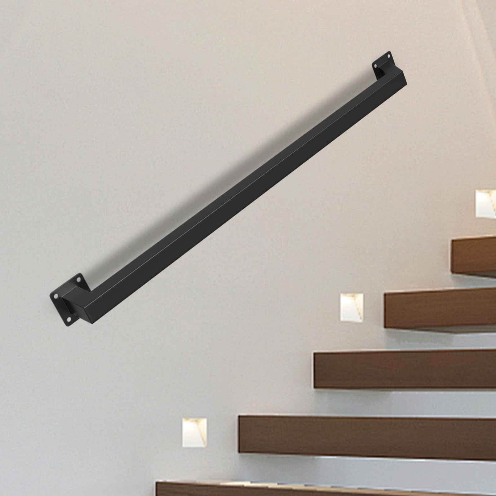 Wdfym A Stair Railing Black Metal Staircase Hand Rails/Modern Wrought Iron Handrail