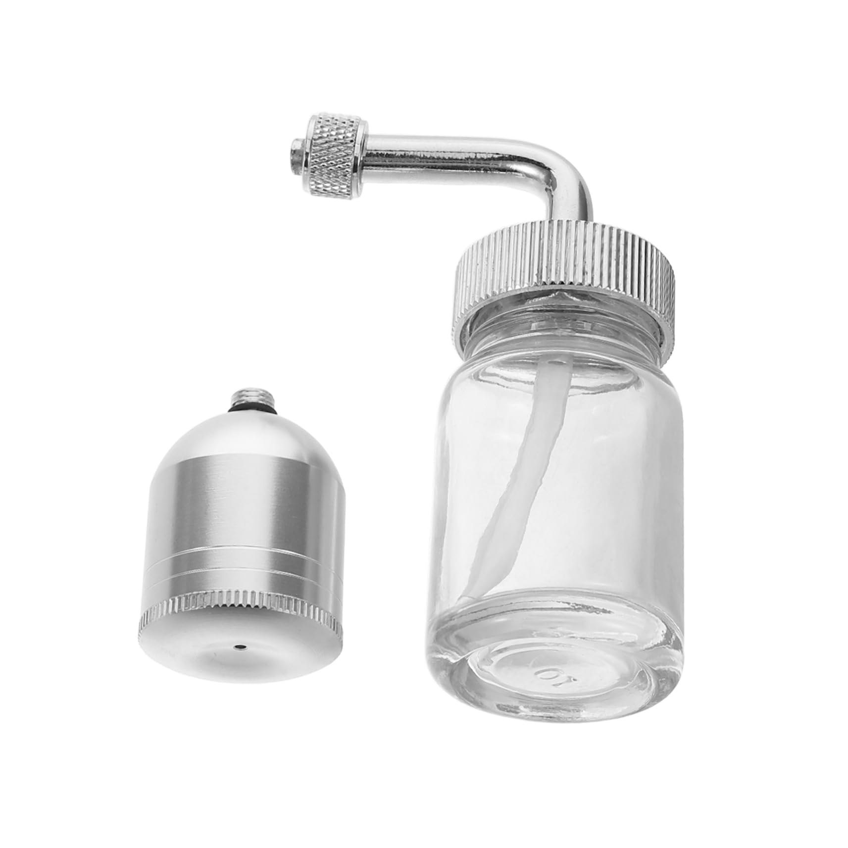 Ipetboom 2pcs Airbrush Glass Bottles With Lid Assembly Refillable Paint Cups Replacement For Painting Dispensing Airbrush Accessories