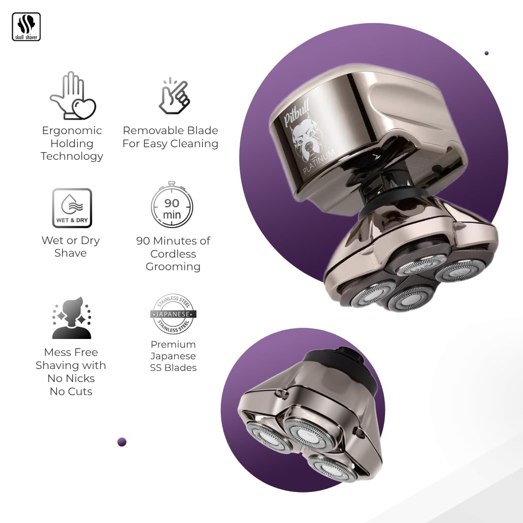 Amazon.com: Skull Shaver Pitbull Platinum Pro Head & Face Shaver