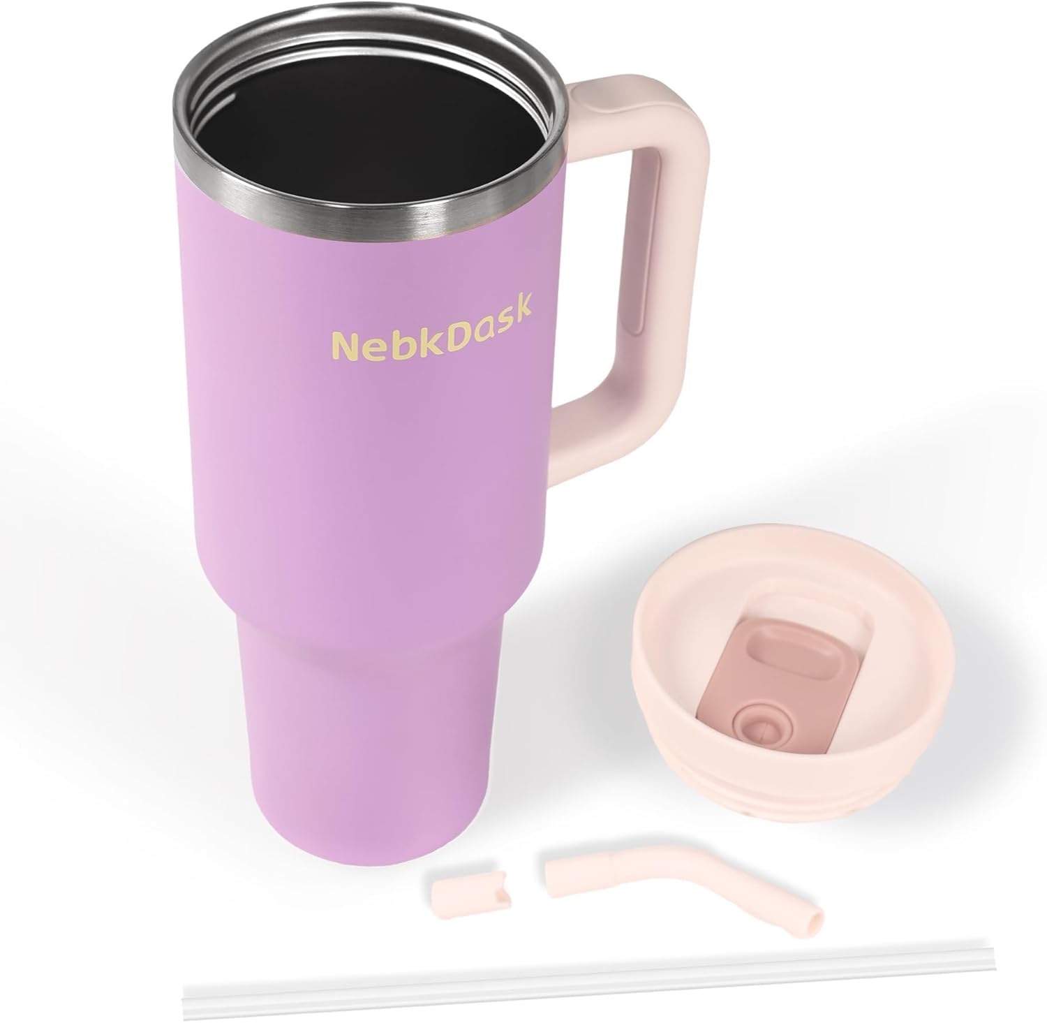 40 oz Tumbler with Handle and Straw - Insulated Stainless Steel Travel Mug, Cup Holder Friendly Water Bottle Extra Large Double Wall Coffee Thermos,Dishwasher Safe,BPA Free(Purple) - Image 8