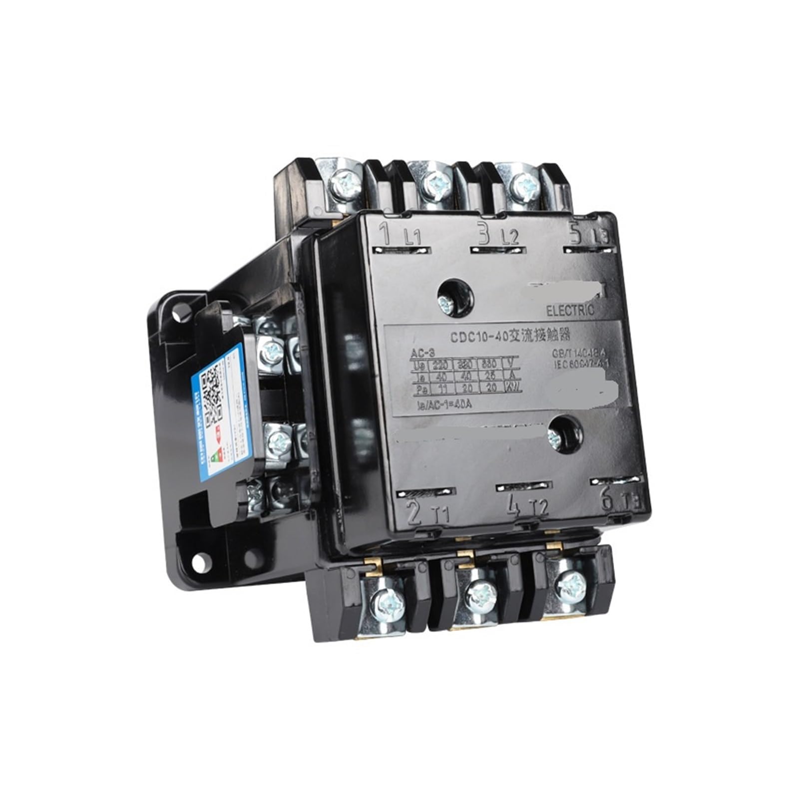 JJHQOKYNA 20A AC contactor CDC10-20 Three-Phase 380 CJT1 Single-Phase 220v Coil CJ10(CDC10-10A 380V)