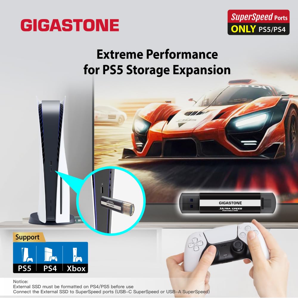 Amazon.com: Gigastone USB-C External SSD 1TB Gaming iPhone15 USB3