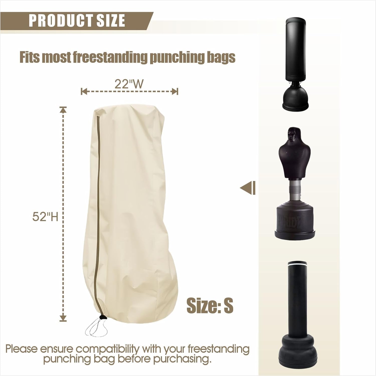 Freestanding Punching Bag Cover–Adjustable Heavy Duty Standing Boxing Bags Made of 420D Dustproof Oxford, Multiple Sizes to Choose