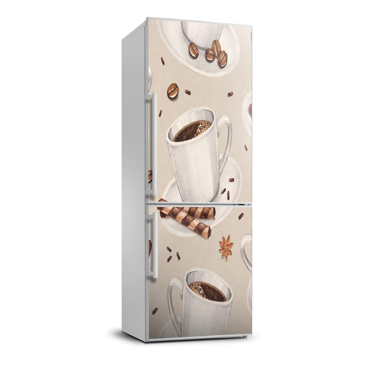 Vinilo adhesivo de cocina para nevera 60x180 cm con diseño de taza de café