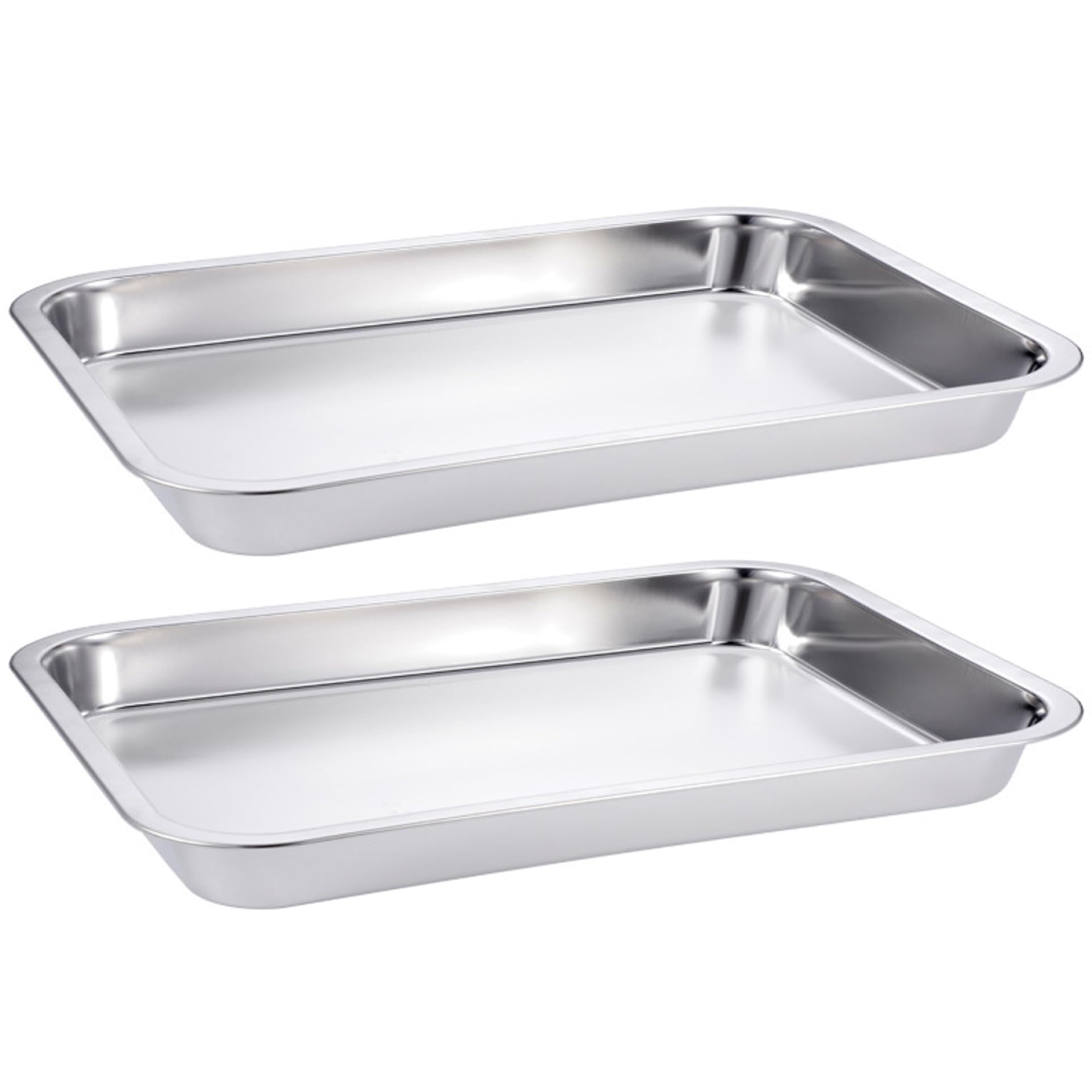 Bandeja para hornear de acero inoxidable apilable 20x14x1 pulgadas 2 uds