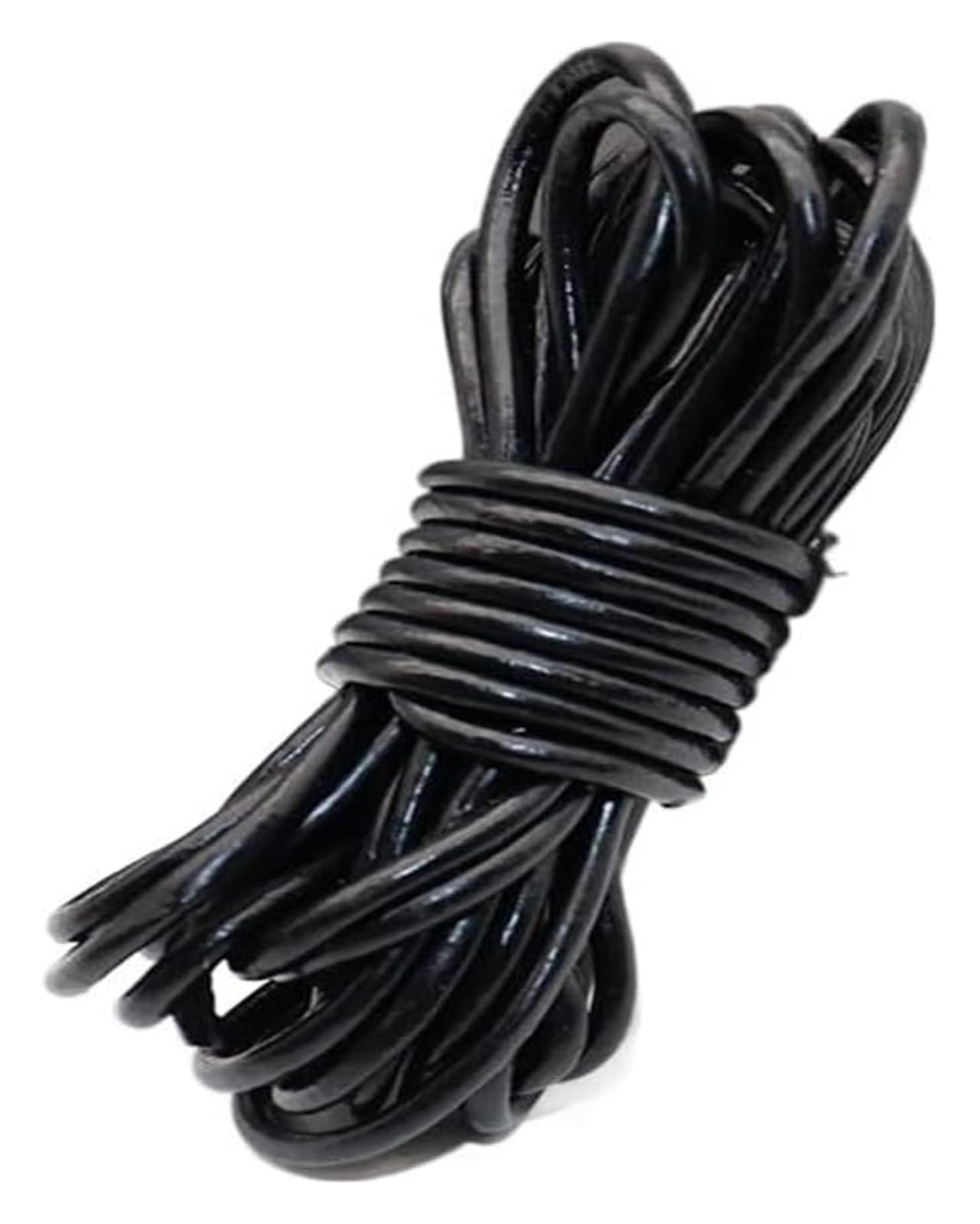 Cordón de joyería de cuero redondo de 3 mm para reparar complementos y tejer collares firmes