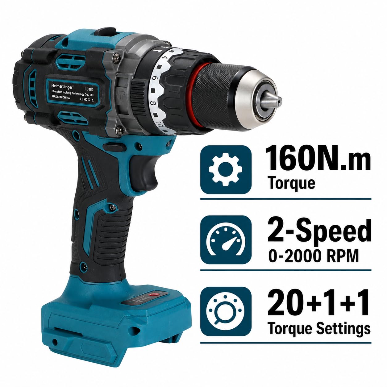 13MM Bürstenloser Akku Bohrschrauber für Makita 18V Akku, 160 Nm Elektrischer Schlagschrauber, Gyrosensor-Anti-Twist-Schutz
