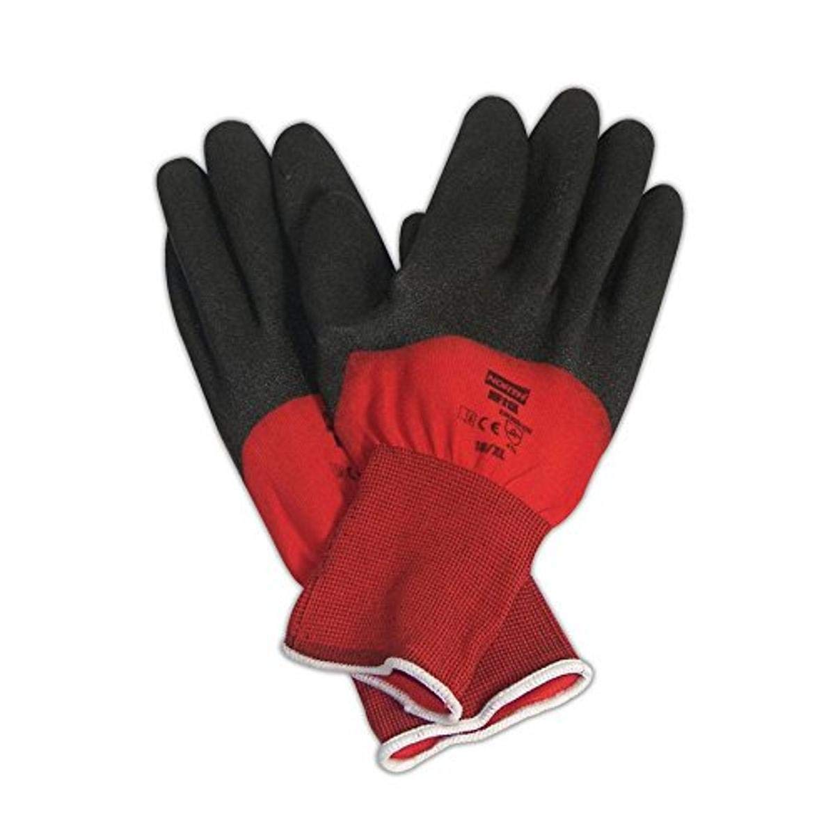 Honeywell North by Honeywell NF11X/9L North Flex Red X NF11X PVC 3/4 Coated Gloves, Men's (Fits Large), Natural Black, 9 (Pack of 12)