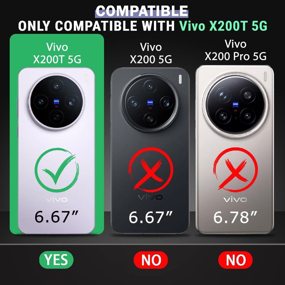 TheGiftKart Tough Armor Bumper Back Cover Case for Vivo X200T 5G | Kickstand & Ring Holder | 360 Degree Protection Back Cover Case for Vivo X200T 5G (PC & TPU, Rotating Camera Cover, Black) — Amazon image 2