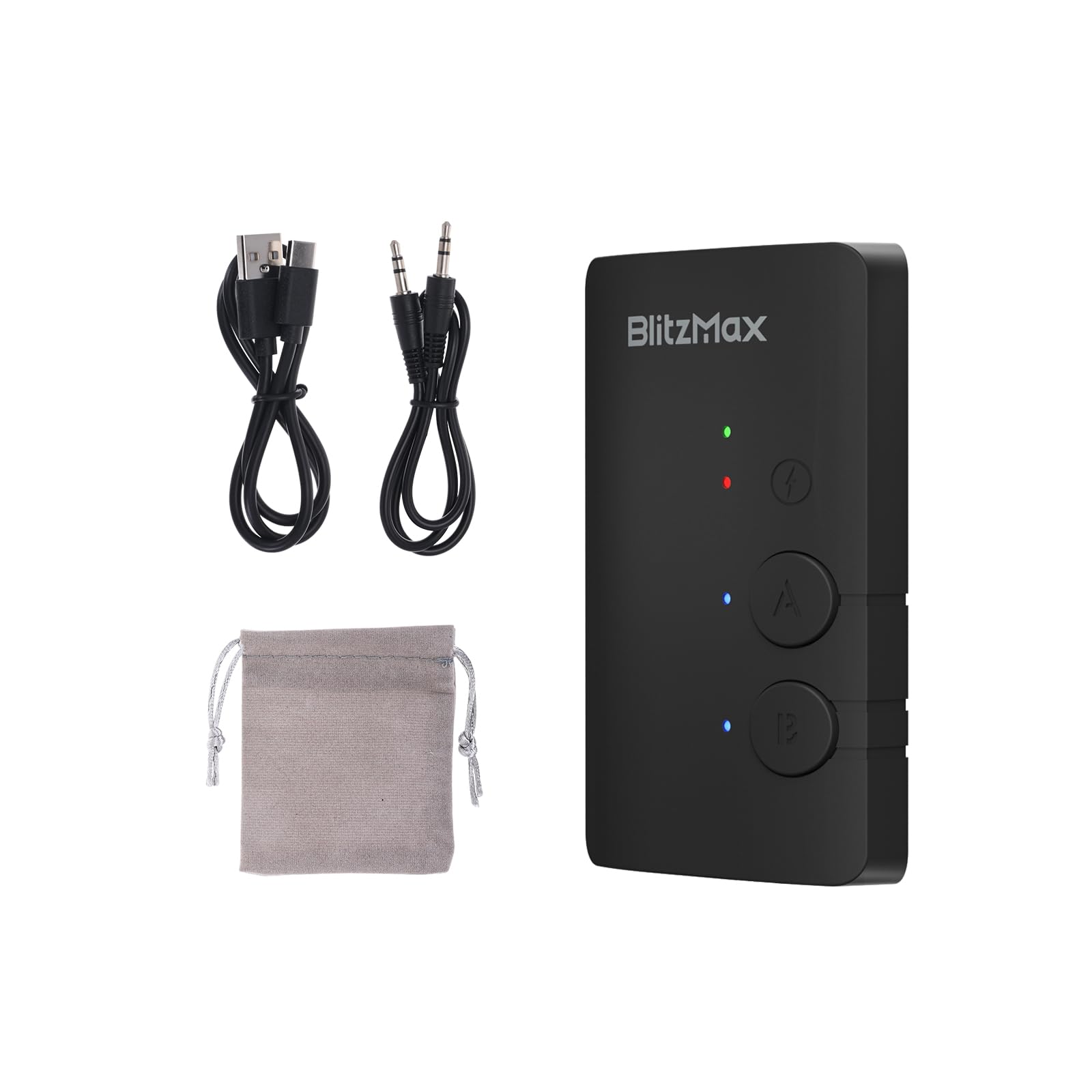 Bluetooth Transmitter Receiver 2-in-1, 5.3 Bluetooth Aux Adapter Aptx Low Latency, Portable Wireless Audio Adapter for Car/Headphones/Radio/TV