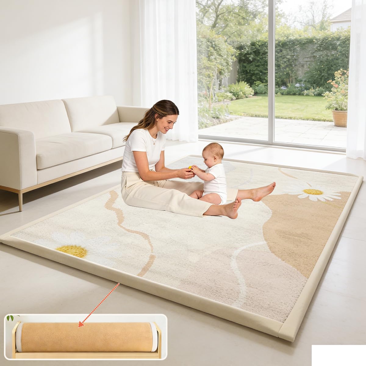 Krabbelmatte Baby Spielmatte Kinder Spieldecke 2.5 cm Dick Krabbeldecke Für Baby - Babymatte Kindermatte - Schaumstoffmatte Kinderteppich- Spielteppich - Bodenmatte Kinder 80 x 150 cm