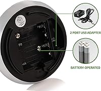 Vista 5 de Ovente Espejo de maquillaje de mesa iluminado de 8 pulgadas con aumento de 1X/10X, espejo de tocador con aumento de doble cara, luces LED