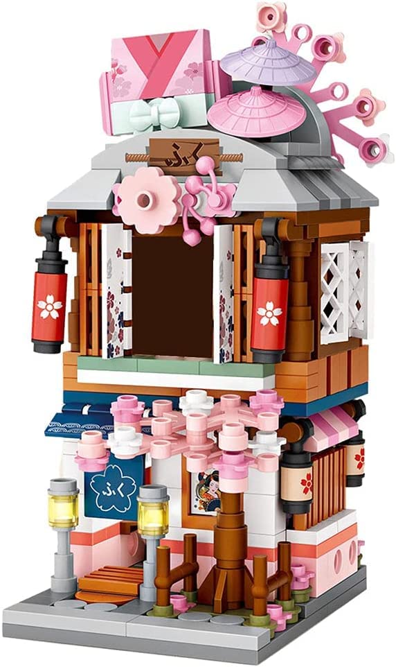 Japanese Street Kimono Shop Building Blocks, 418Pcs Architecture Model Modular House Building Sets NOT Compatible with Major Brands - Image 2