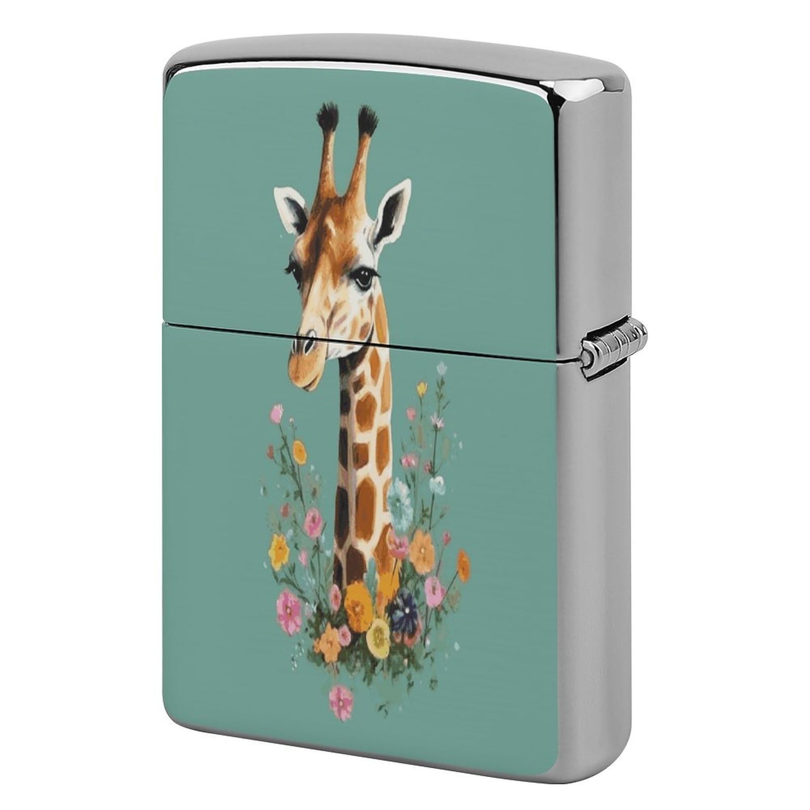 Fekiloot Style Giraffe With Flowers Lighter Case Cover Lighter Holder