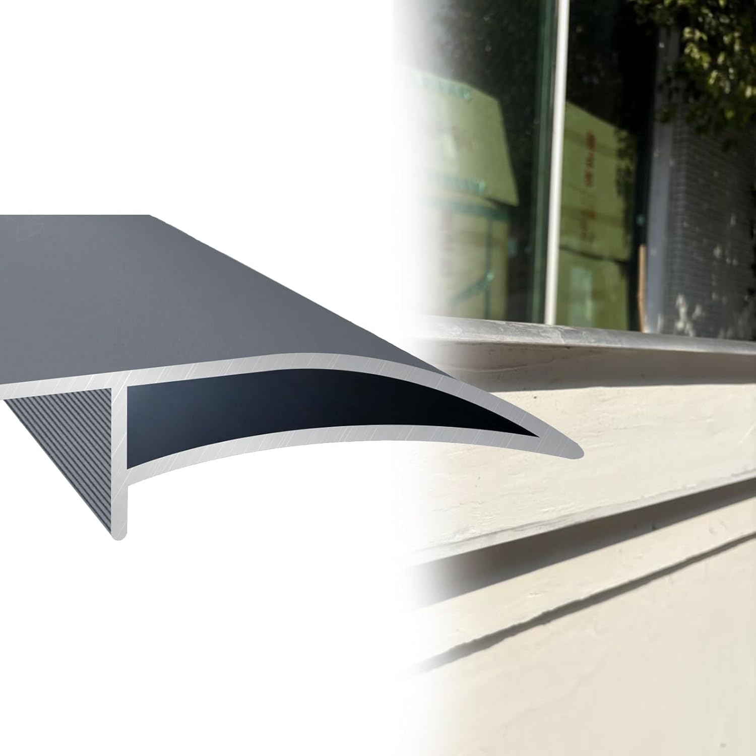 Roof Eaves Drip Line Deflector Strip, Eaves Rain Gutters Transition Strip, Window Sill Edge Drop Protection & Decor Device for Roof/Patio/Outdoor(D-16 PCS)