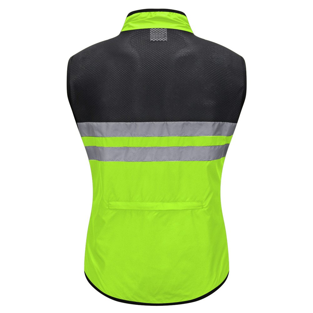 WOSAWE Homme Gilet de Cyclisme Ultraléger Respirant Veste sans Manches de Vélo Coupe-Vent avec Haute Visibilité