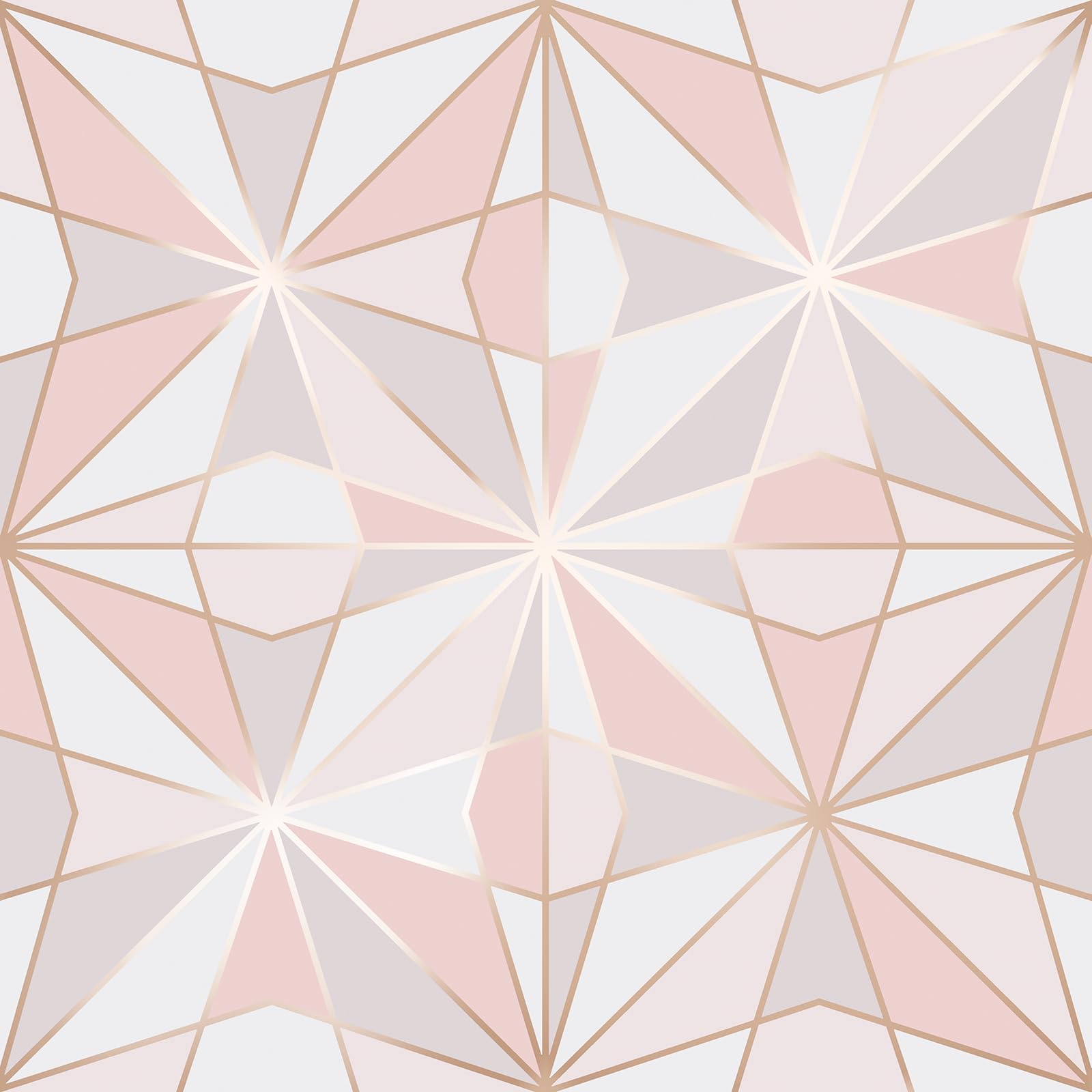 Papier peint adhesif mural chambre fille deco moderne avec motif geometrique rose blanc 3m