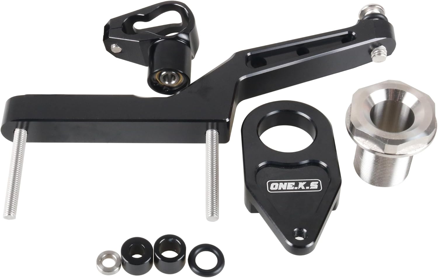 Motorcycle CNC Stabilizer Damper Complete Steering Mounting Bracket For KAWASAKI Ninja ZX-6R ZX6R ZX636R 2023-2024-2025 (A-Bracket, BLack)