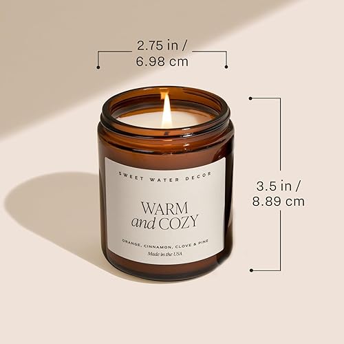 Miniatura 65 de Sweet Water Decor Palo Santo Patchouli Soy Candle - Black Pepper, Clove Leaf, Nutmeg and Lavender Scented Candles for Home - 9oz Amber Jar + Black