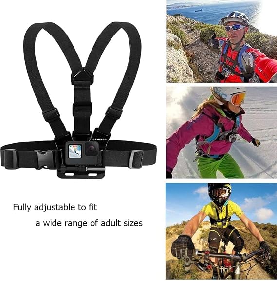 Chest Mount Strap Harness Chesty Body Mount Compatible with GoPro Hero 13, 12, 11, 10, 9, 8, 7, 6, 5, 4, Session, 3+, 3, 2, 1, Max, Hero (2018), AKASO, DJI Osmo Action Cameras
