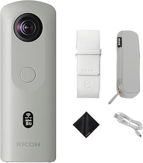 RICOH Theta SC2 360° Business Camera | Professional 4K Video & Photo Capture, 14MP High-Resolution Image Sensor, Wi-Fi/Bluetooth Connectivity w/Theta TS-1 Soft Case & Cleaning Cloth Bundle Set
