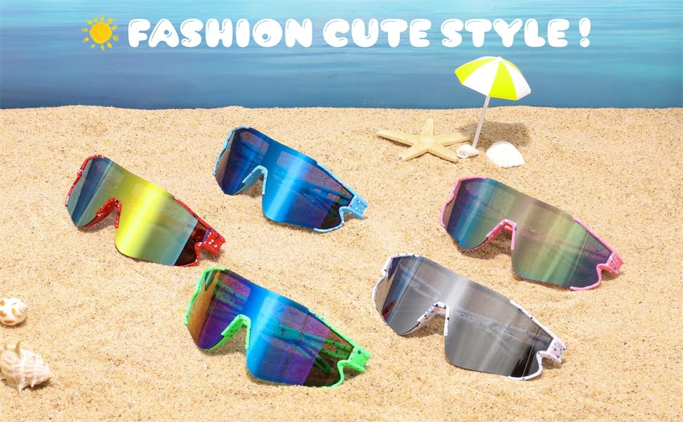 YuJian 3 pack Kids Sunglasses Youth Baseball Sunglasses for Boys Girls Softball Beach Running Sun Glasses UV Protection3