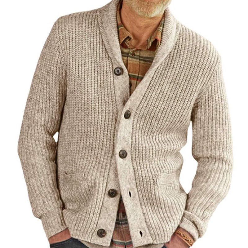 Mywinway Cardigan Sweaters for Men Fall Winter Button Down V Neck Open Front Causal Knit Tops Chunky Sweater Outerwear