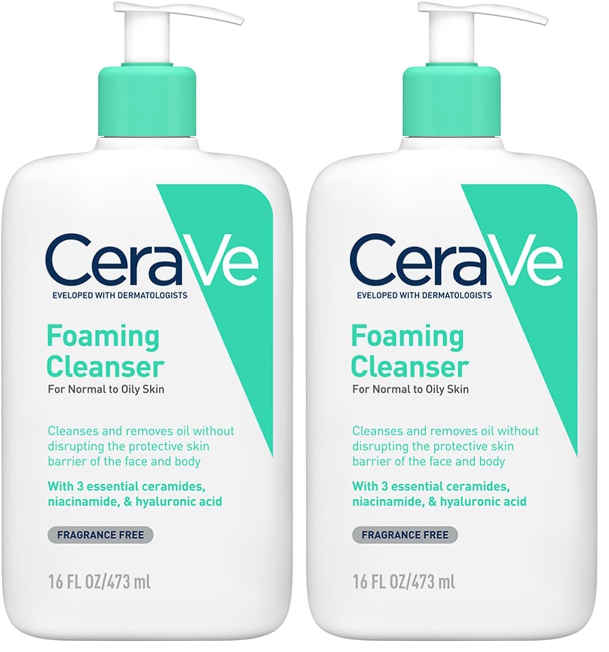 CeraVe Foaming Cleanser For Normal To Oily Skin (473ml) - Dermatologist-Developed Facewash | Non-Comedogenic And Fragrance-Free Cleansers For Acne-Prone Skin (Pack of 2)-picture-15