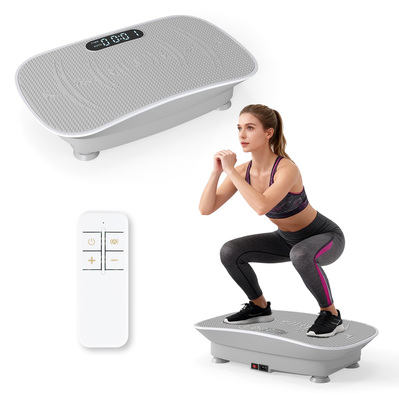 DORTALA Vibration Plate Exercise Machine Shake Vibrating Fitness Platform with Remote 10 Speed LED Display Full Body Workout