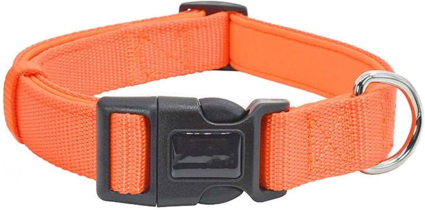Nylonowa taktyczna obroża dla psa Spersonalizowana gruba obroża dla psa Miękka i regulowana wojskowa obroża treningowa dla szczeniaka ，Obroże dla psów(Orange,L)