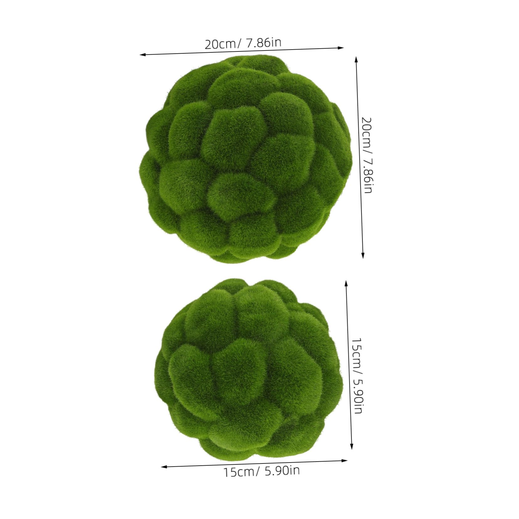 Alipis 2Pcs Green Topiary Balls Realistic Faux Moss Decorative Balls for Floral Arrangements Crafting and Fairy Gardens Lightweight and Low Maintenance