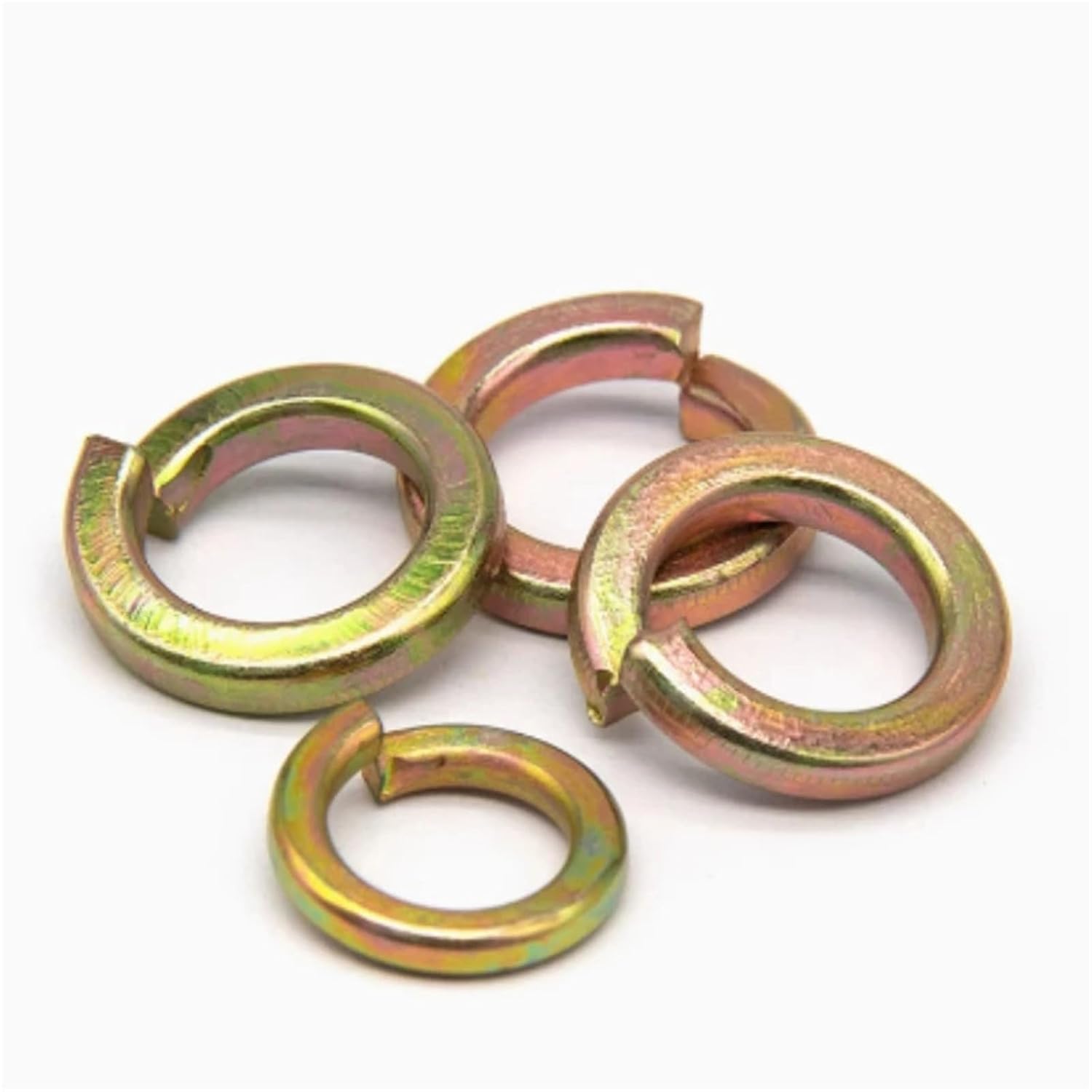 M3 M4 M5 M6 M8 M10 M12 M14 M16 M18 M20 M22 M24-M30 Carbon Steel Color Zinc Plated Spring Split Lock Washer Elastic Gasket(M10-100pcs)