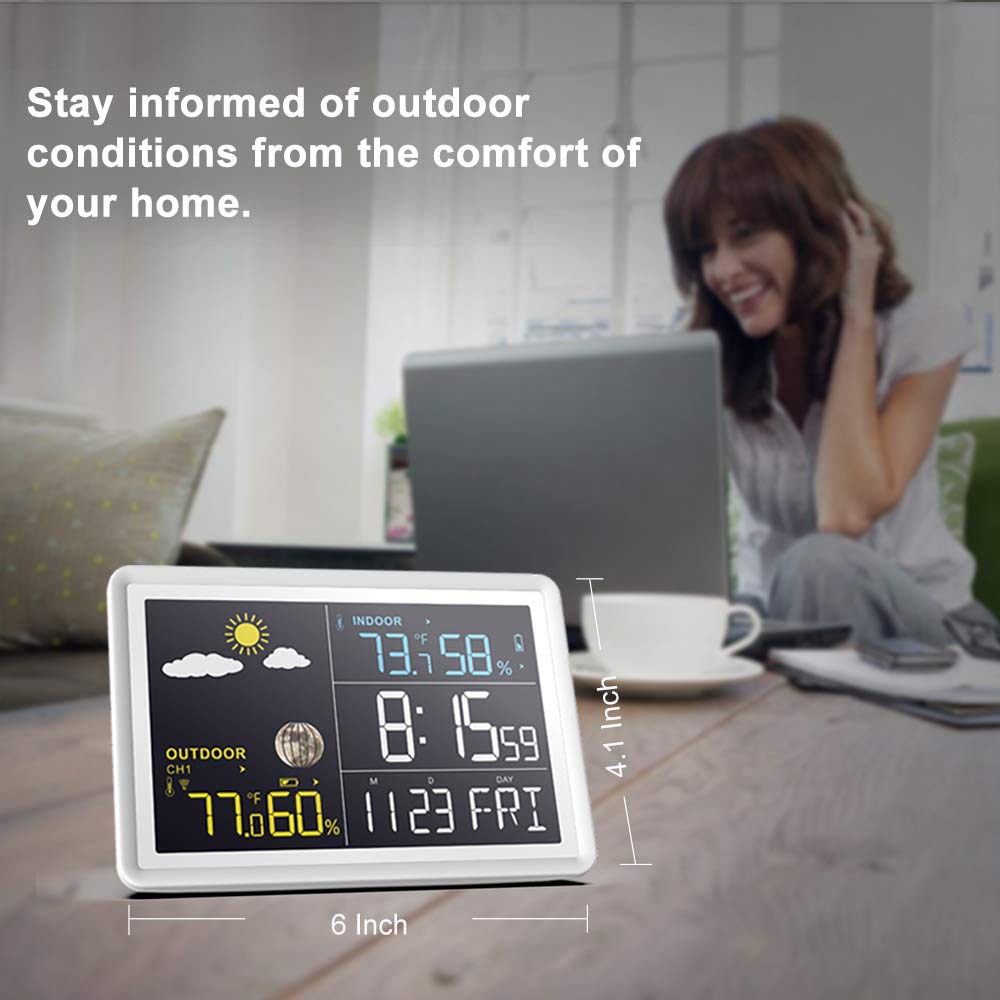 Wittime Latest 2081 Wireless Weather Station Indoor Outdoor Thermometer