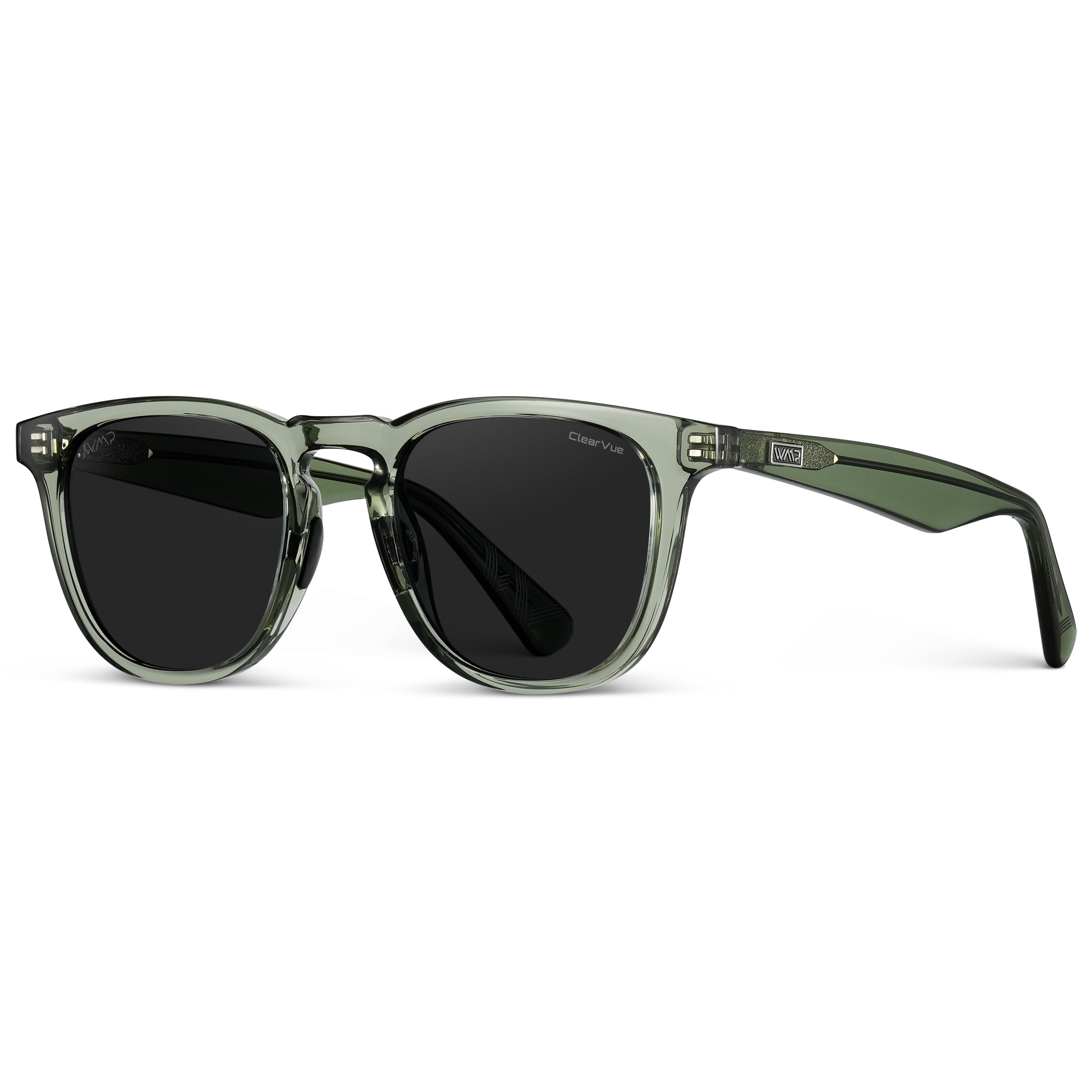 WMP Eyewear - Occhiali da sole polarizzati da uomo, per sport e golf, montatura rotonda, lenti antiriflesso, naselli antiscivolo, leggeri