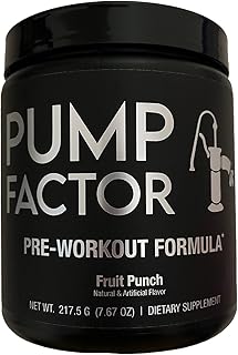Pump Factor Energy Pre Workout Powder | Formula for Men & Women | 30 Servings | 200mg Caffeine + B Vitamins + L-Citrulline-Malate + Creatine Monohydrate + L-Theanine | with Focus Matrix