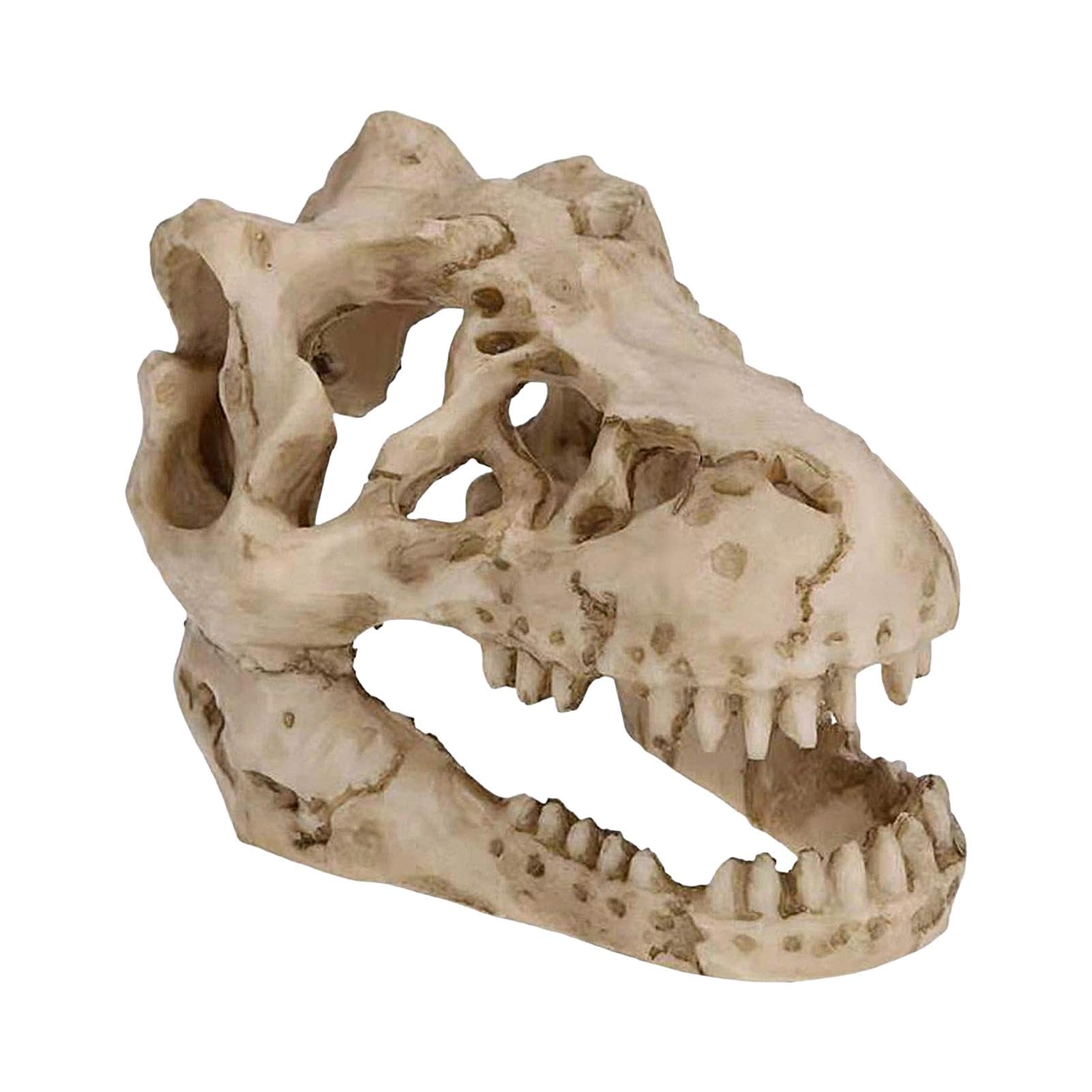 Dinosaur Aquarium Decor,Novel Skull Cave Reptile Ornament Dinosaur Skull Decor | Unique Aquarium Terrarium Decoration Dinosaur Skeleton Decor for Reptile Amphibian Habitats