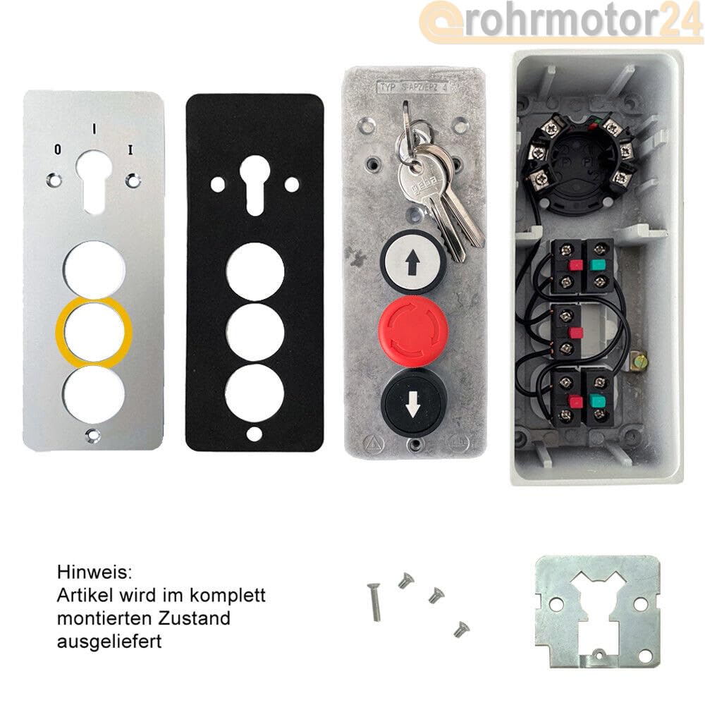 Schlüsselschalter Unterputz Schlüsseltaster GEBA S-APZ4-1R.N Tor Antrieb Motor