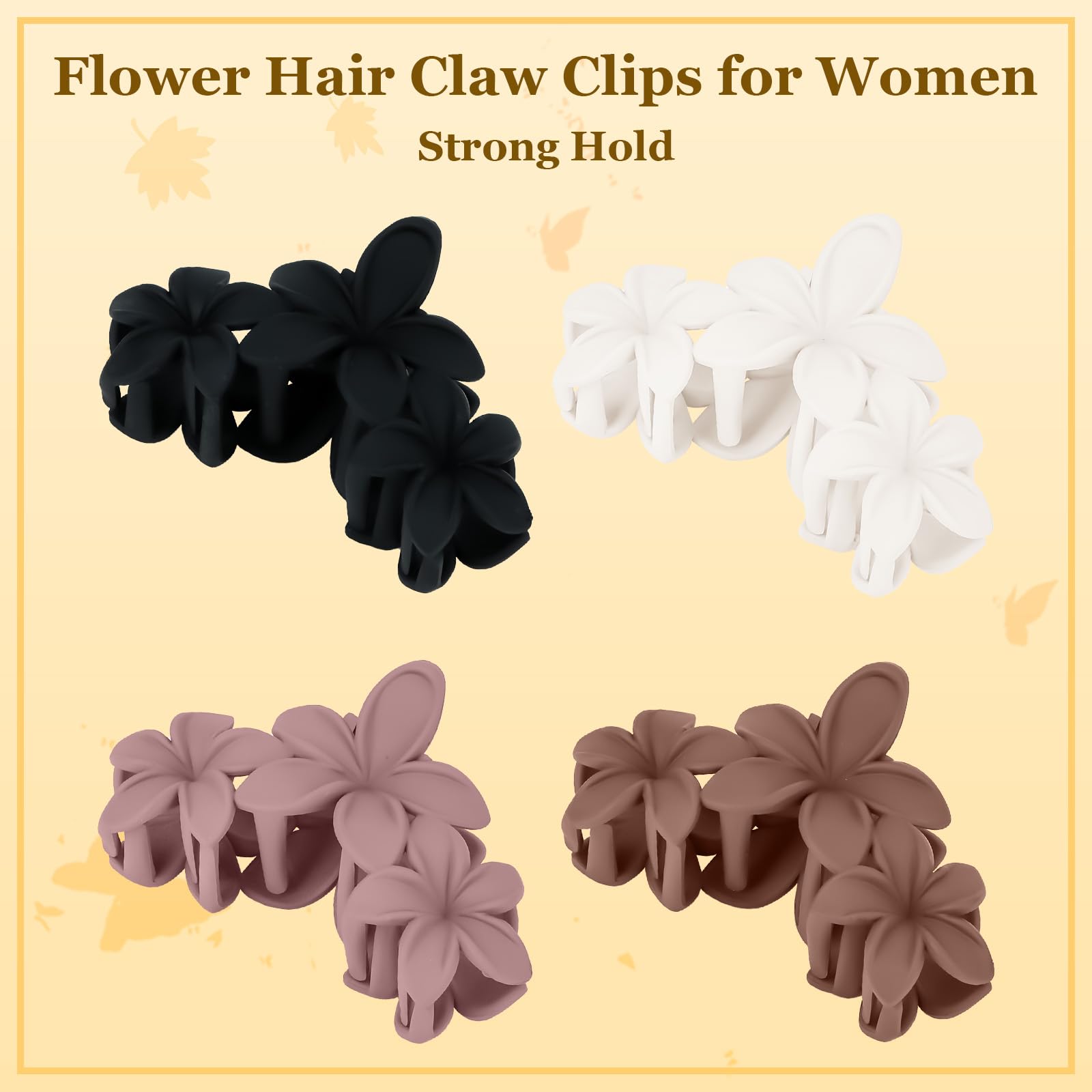 French Flower Claw Hair Clips For Women Non-Slip Strong Hold Clips For Thick Hair,Medium Hair Claw Clips Hair Accessories (HairclawFrench2