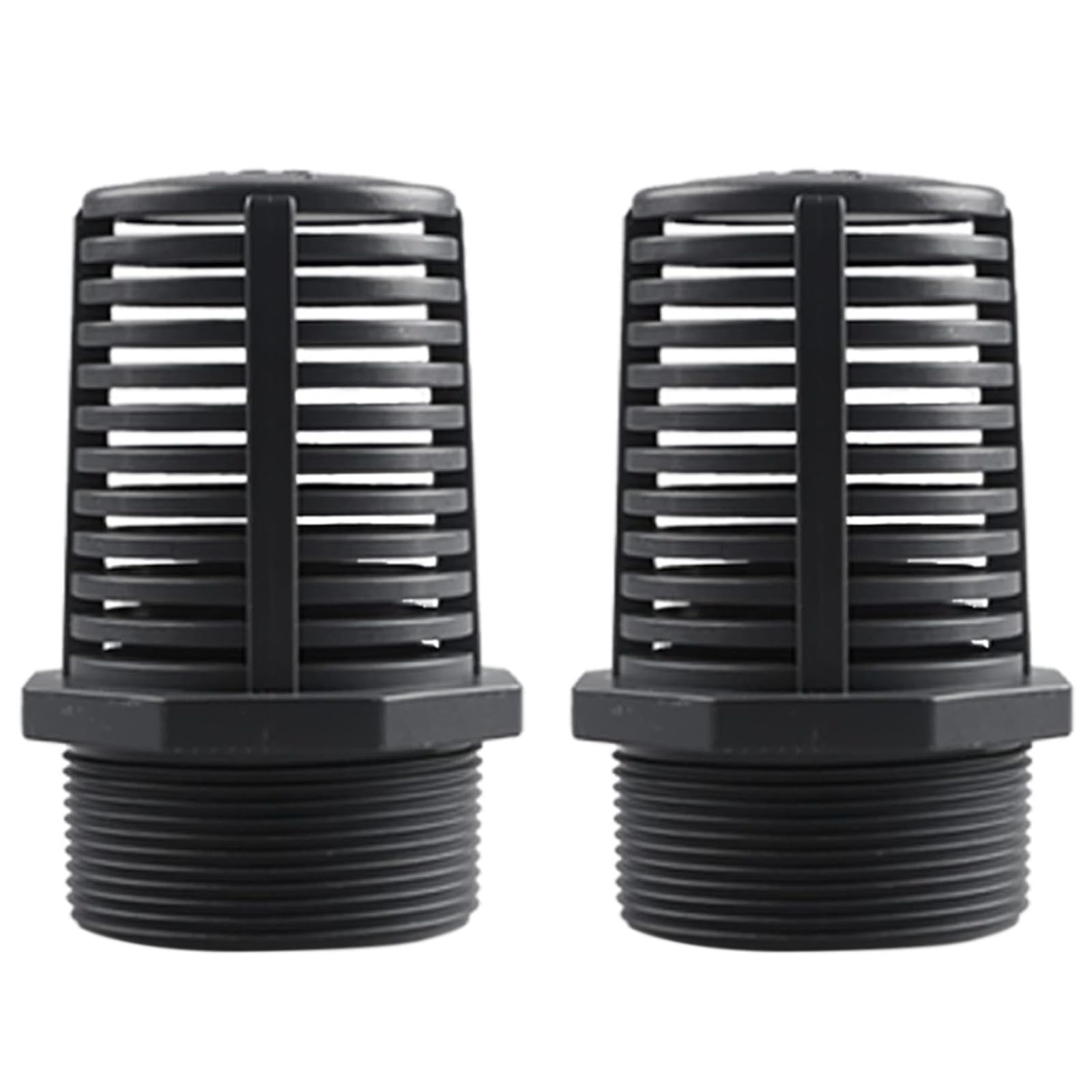 SagaSave 2PCS Threaded Suction Overflow Strainer, 60mm Thread Strainer, Garden Permeable Cap Mesh, Aquarium Suction Overflow Drain Tool, Aquarium Fittings Hose Connector — image 1