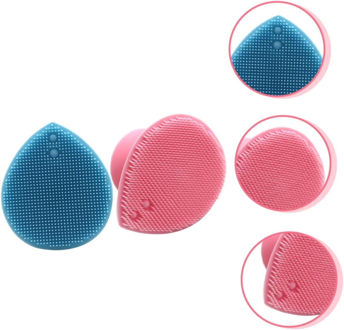 Silicone Cleansing Facial Brush 2pcs Handheld Shampoo Brush Scalp Care Head Scrubber for Baby