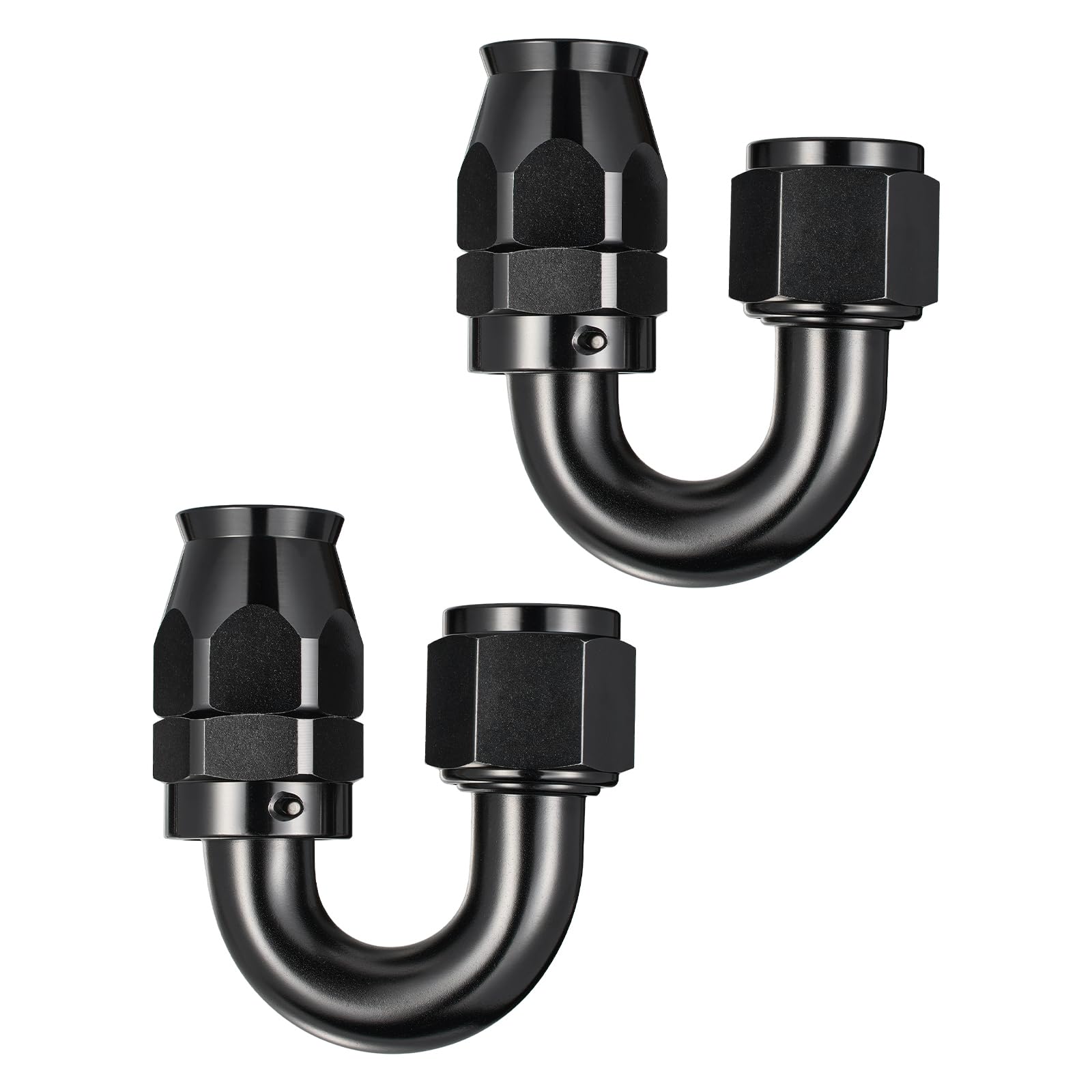 EVIL ENERGY 10AN PTFE Fitting Hose End Fitting 180 Degree Black for PTFE Hose Only 2PCS