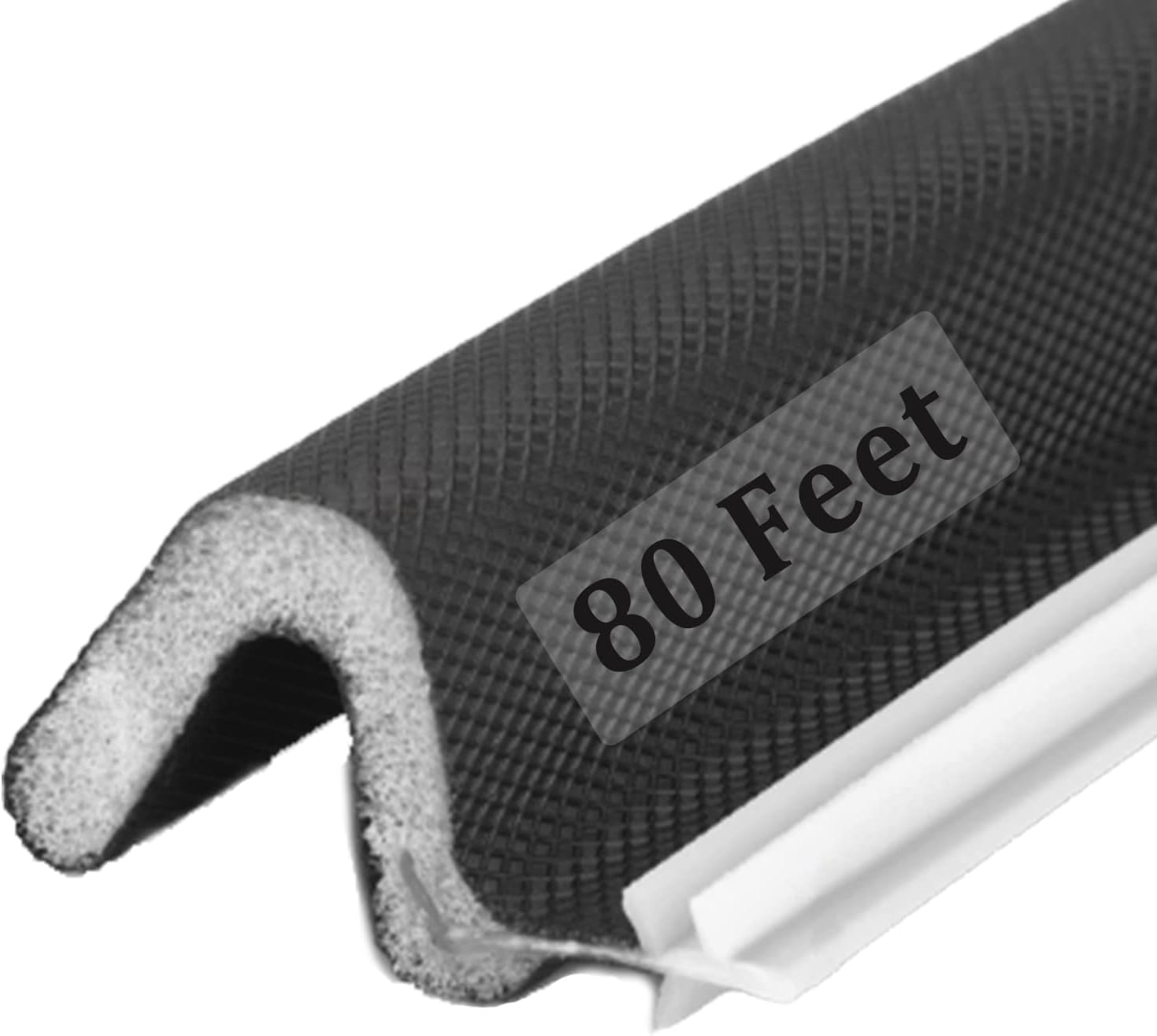 80 Feet Weather Stripping Door Seal Strip, Solike VShaped "Q" Foam