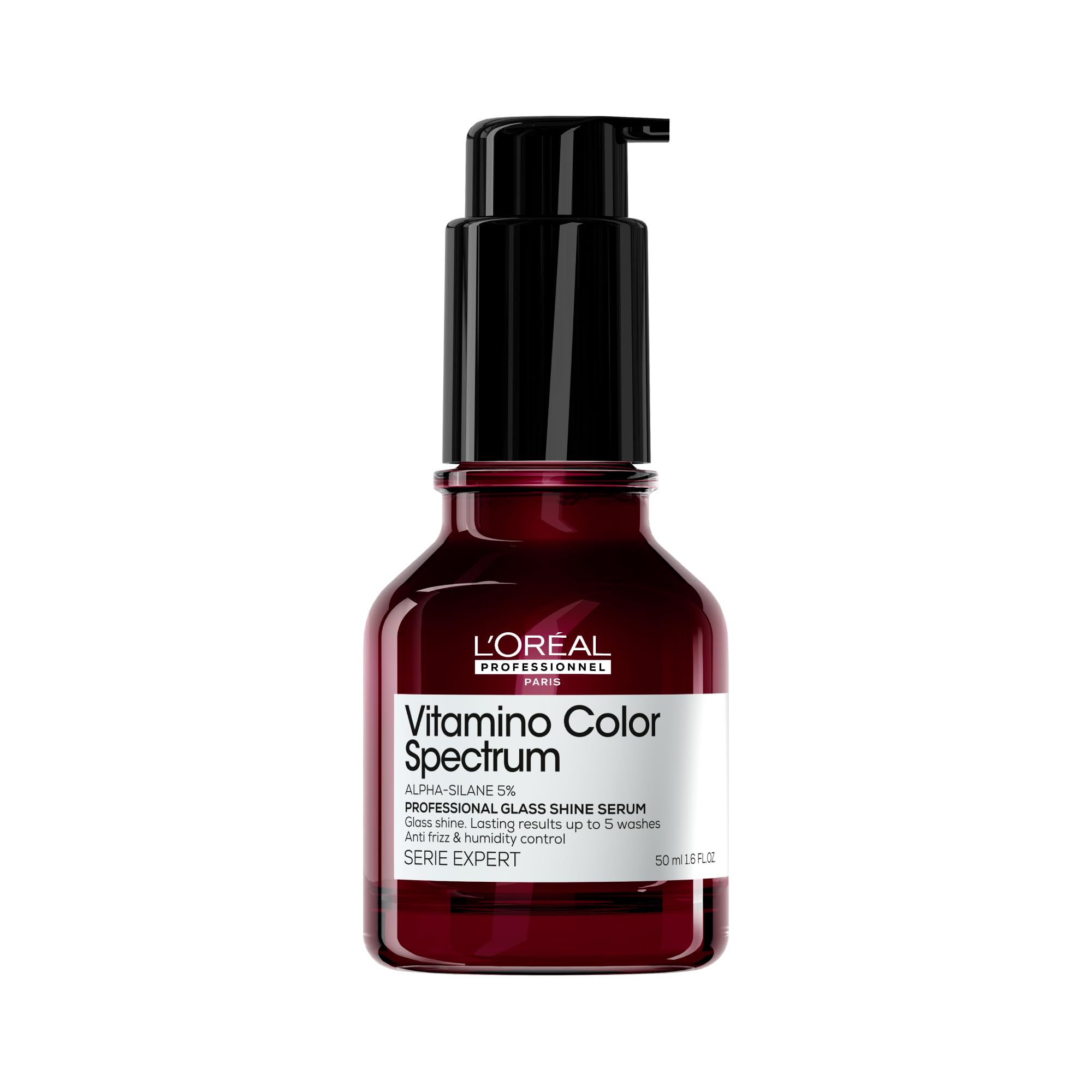 L'Oréal Professionnel Haarserum für ultrastarken Glanz bei allen Haartypen und sofortigen Glass Shine, Mit 5% Alpha-Silane, Vegan, Serie Expert, Vitamino Color Spectrum Glass Shine Serum, 50 ml