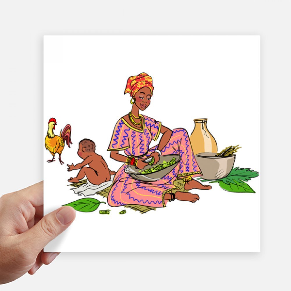 Stickers grand format totem africain pour masquer les rayures de valise