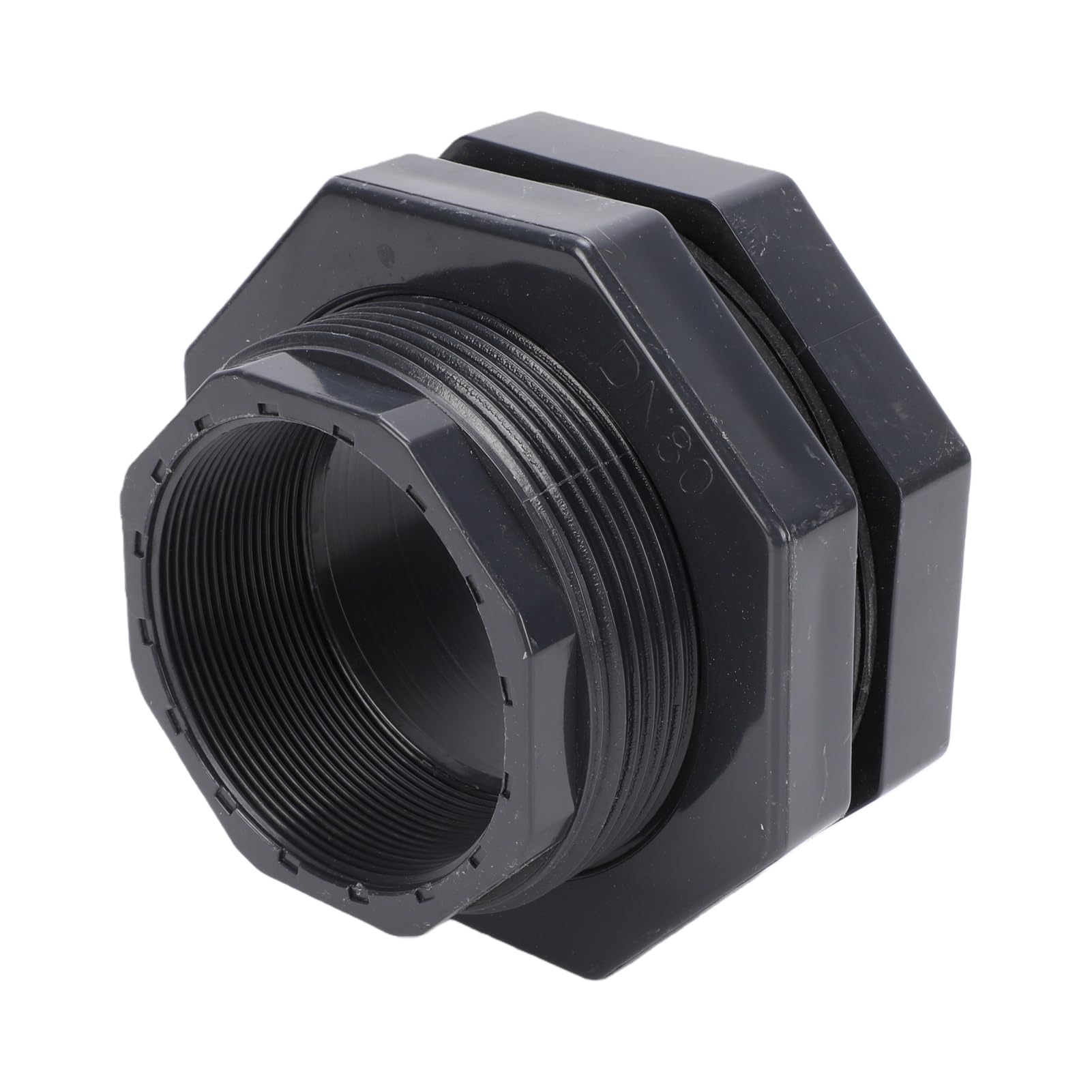 Fafeicy Conexión de Tanque de PVC de 4 Pulgadas con Junta EPDM y Tuerca de Seguridad, Adaptador de Tanque de Rosca NPT para Barril de Lluvia, Acuario, Piscina