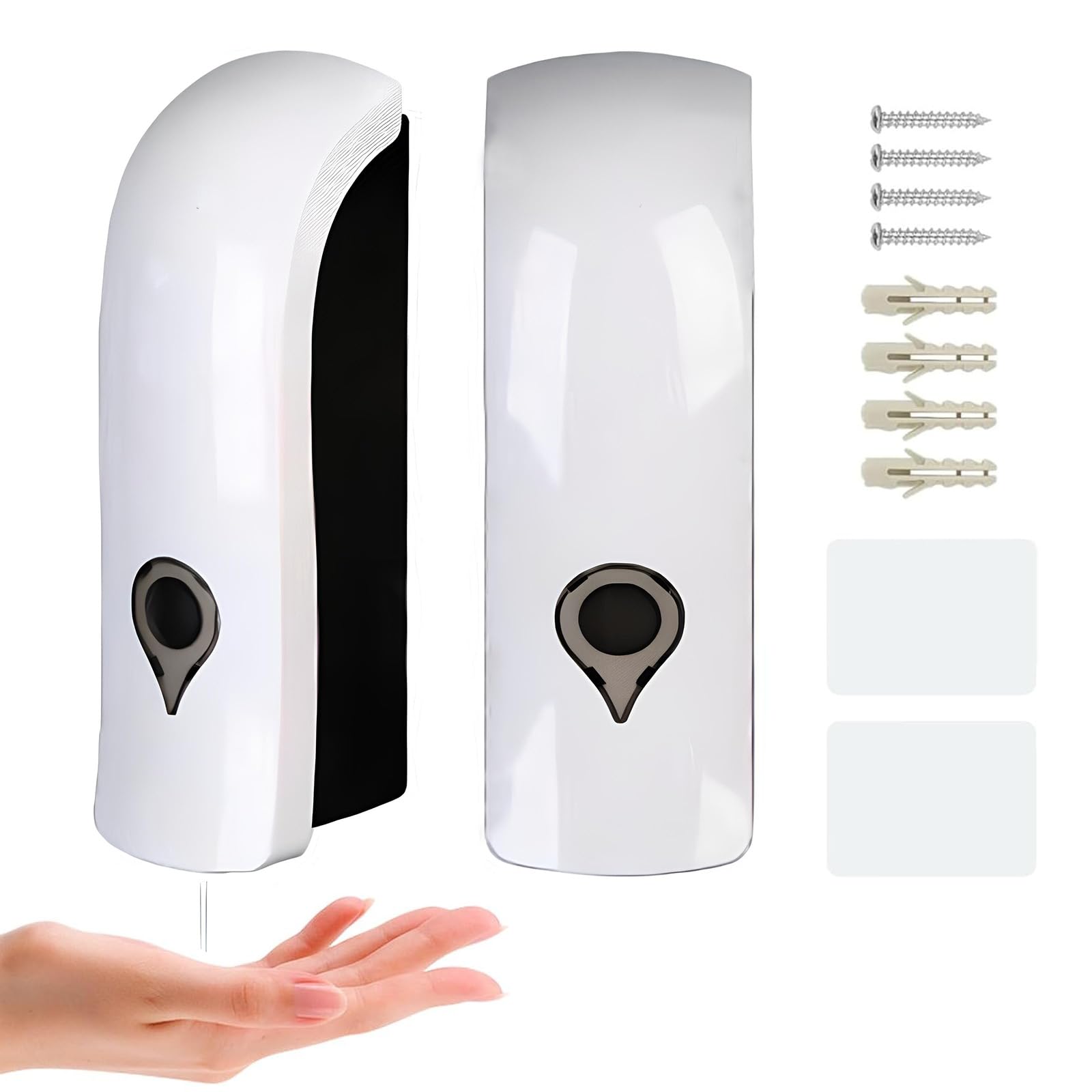 2 Dispenser Sapone Da Muro 300ml - Senza Foratura, Con Nastro Adesivo O Viti, Bianco - Foto 14