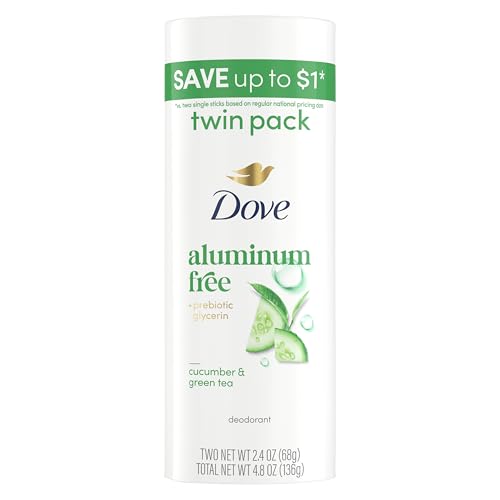 Dove Deodorant Stick 2 pk Cucumber & Green Tea for 72 Hour Odor Protection Aluminum Free 2.4 oz