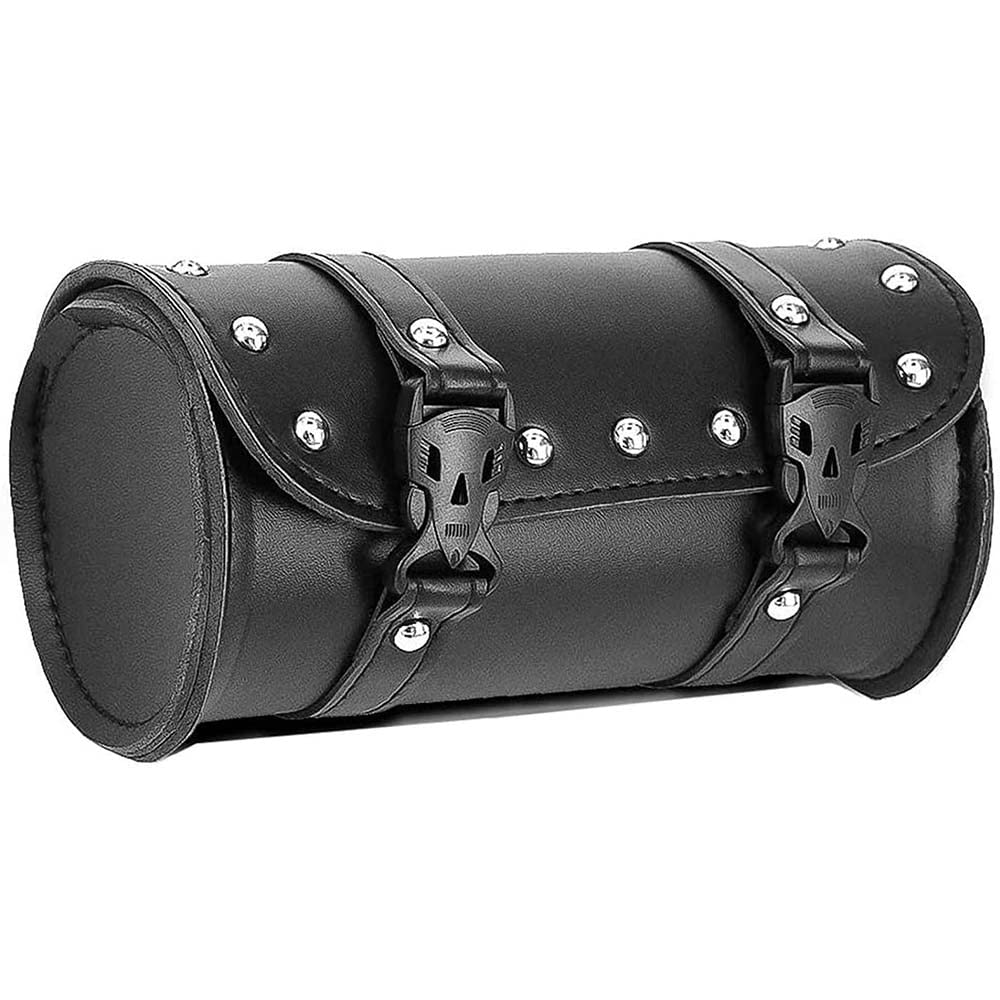 Sac à Outils Cuir PU Étanché Pour Guidon De Moto – Noir – Réglable – Compatible La Plupart Motos & Vélos